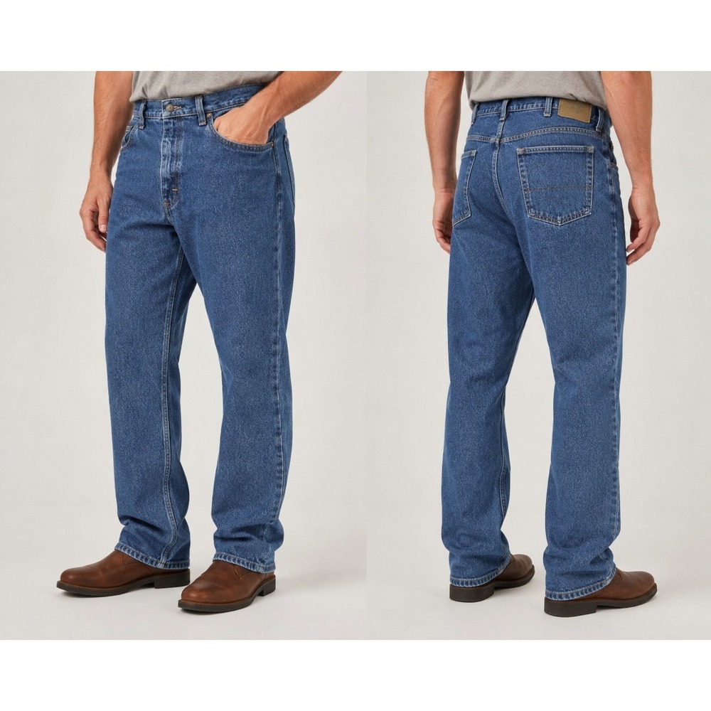 Wrangler‎ Authentics Men's Relaxed Fit Blue Jeans 40x28 Medium Wash Straight Leg